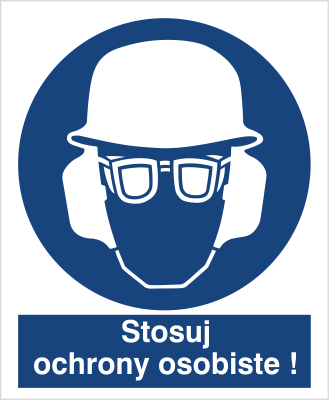 Znak stosuj ochrony osobiste na Folii Samoprzylepnej (420)