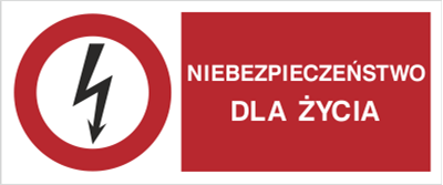 Znak Niebezpieczeństwo dla życia na płycie PCV (630-01b)
