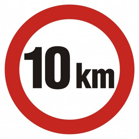 Znak Ograniczenie prędkości 10km na Folii Samoprzylepnej (SA006)