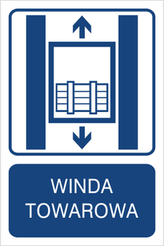 Znak winda towarowa na Folii Samoprzylepnej (856-06)