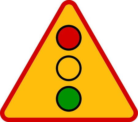 Znak ostrzegawczy METALOWY Sygnały świetlne (A29)