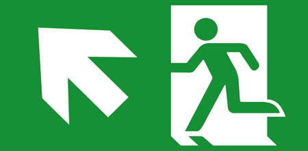 Piktogram do opraw wyjście w lewo w górę (E5)