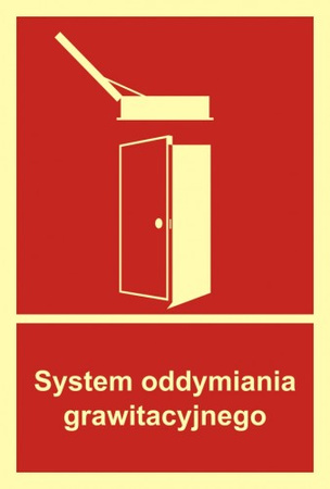 Znak system oddymiania grawitacyjnego na płycie PCV (BB016)
