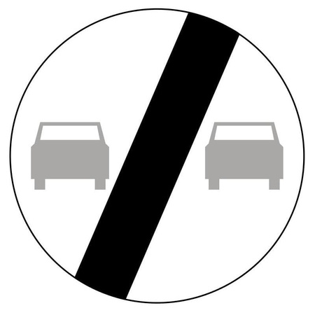 Znak zakazu METALOWY (B27) Koniec zakazu wyprzedzania