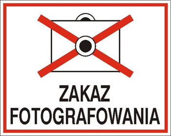 Znak zakaz fotografowania na płycie PCV (609-02)