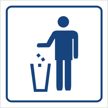 Znak kosz na odpadki na płycie PCV (823-77)