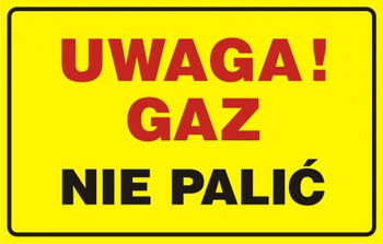 Znak Uwaga! Gaz-nie palić (JD014)