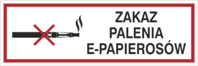 Znak zakaz palenia e-papierosów na płycie PCV (209-16)