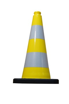 Pachołek drogowy żółty elastyczny, odblaskowy 50 cm odblaskowy