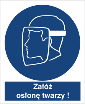 Znak nakaz stosowania twarzy na Folii Samoprzylepnej (408)