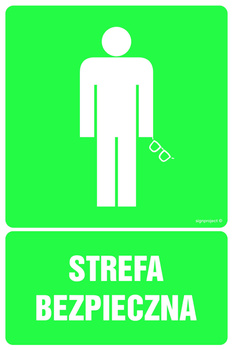 Znak Strefa bezpieczna na płycie PCV (GI011)