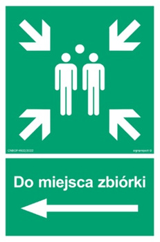 Znak Do miejsca zbiórki w lewo (AC041) Signproject