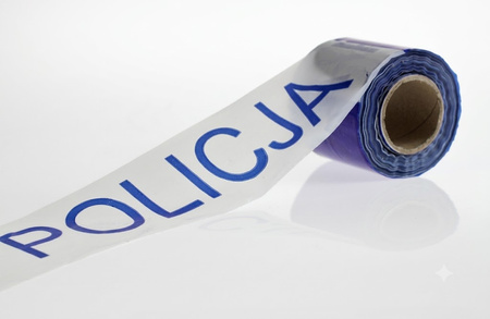 Taśma ostrzegawcza POLICJA niebieska 80mm/100 m