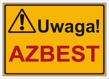 Znak uwaga azbest na płycie HIPS (319-50)