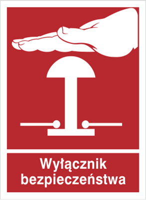 Znak wyłącznik bezpieczeństwa na folii samoprzylepnej (854-05)