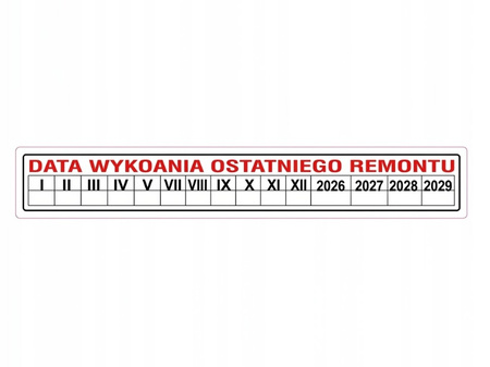 Naklejka serwisowa gaśnicy – Data remontu