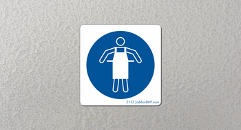 Oznaczenie Stosuj fartuch ochronny (Z132)