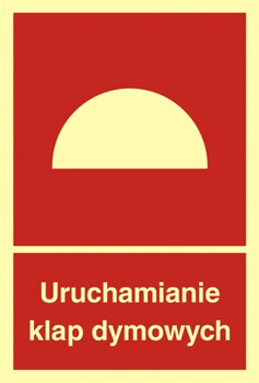 Znak uruchamianie klap dymowych na płycie PCV (BB002)