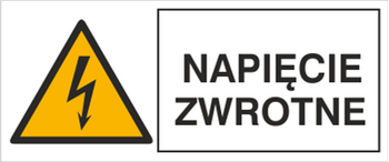 Znak Napięcie zwrotne na płycie PCV (330-10b)