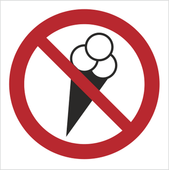 Znak Zakaz wchodzenia z lodami na Folii Samoprzylepnej (614-01)