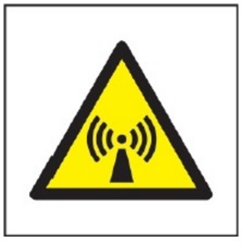 Znak ostrzeżenie przed promieniowaniem niejonizującym na płycie PCV (W05) (ISO 7010)