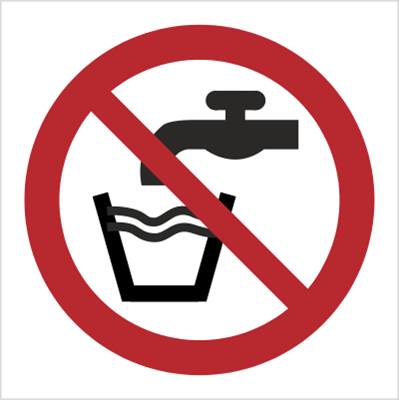 Znak zakaz picia wody na Folii Świecącej (P05) (ISO 7010)