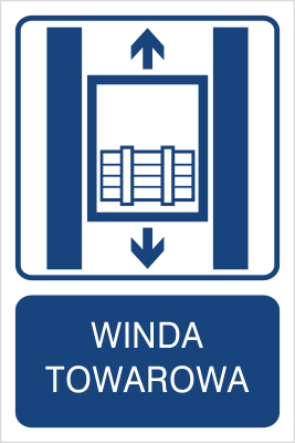 Znak winda towarowa na Folii Samoprzylepnej (856-06)