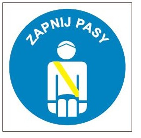 Znak zapnij pasy na Folii Samoprzylepnej (702-71)