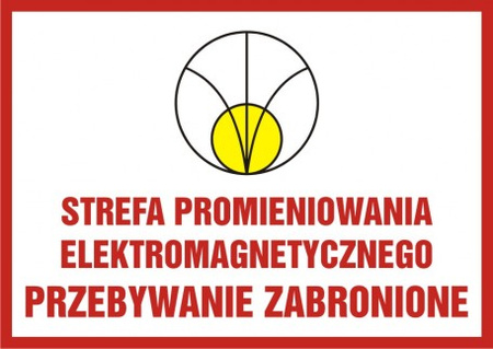 Znak Strefa promieniowania elektromagnetycznego. Przebywanie zabronione na Folii Samoprzylepnej (KC006)