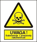 Znak uwaga substancje i preparaty rakotwórcze na Folii Samoprzylepnej (302-02)