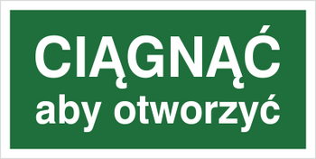 Znak Ciągnąć, aby otworzyć (818-05) Techem