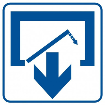 Znak Uwaga! Drzwi zamykają się samoczynnie. Nie zamykaj na siłę na płycie PCV (RA067)