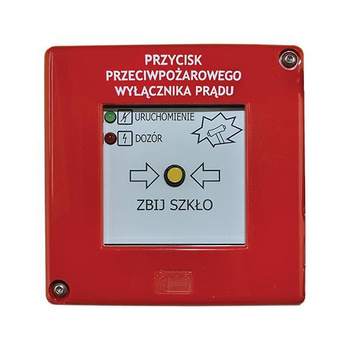 Przycisk przeciwpożarowego wyłącznika prądu (PPWP-A) XY, 2xLED ZC - PROMET