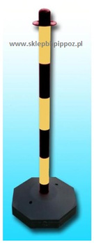 Słupek do łańcucha żółto-czarny 90 cm podstawa plastikowa