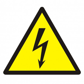 Znak ostrzeżenie przed napięciem elektrycznym na płycie PCV (GDW012)