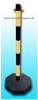 Słupek do łańcucha żółto-czarny 90 cm podstawa plastikowa