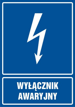 Znak Wyłącznik awaryjny na płycie PCV (HG045)
