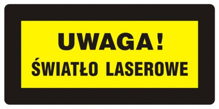 Znak Uwaga! Światło laserowe na Folii Samoprzylepnej (KB003)