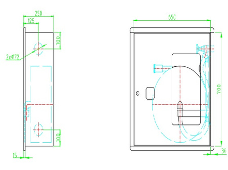 Hydrant wewnętrzny 25HP-700-B.20 z wężem półsztywnym - WNĘKOWY BOXMET LTD