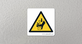 Oznaczenie Uwaga! Ryzyko zmiażdżenia dłoni (Z113)