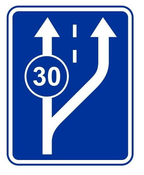 Znak informacyjny METALOWY Początek pasa ruchu powolnego (D13)