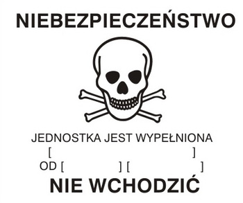 Znak ostrzeżenie o gazowaniu na Folii Samoprzylepnej (215-30)
