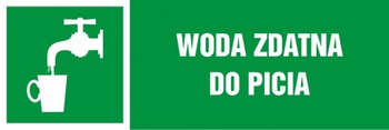 Znak Woda zdatna do picia na Folii Samoprzylepnej (NA104)