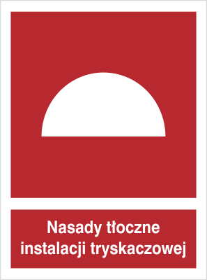 Znak nasady tłoczne instalacji tryskaczowej  na płycie PCV (228-01)