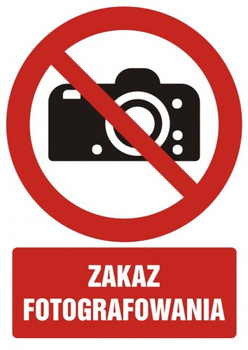 Znak zakaz fotografowania na płycie PCV (GC045)