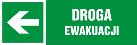 Znak Droga ewakuacji na Folii Samoprzylepnej (NA100)