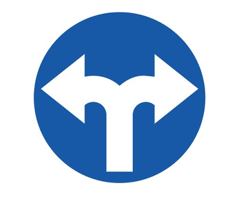 Znak nakazu METALOWY (C8) Nakaz jazdy w prawo lub w lewo