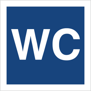 Znak wc na płycie PCV (823)