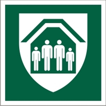 Znak Schron ewakuacyjny (E21) (ISO 7010) Techem