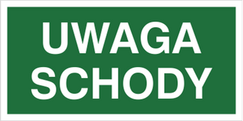 Znak uwaga schody na Folii Świecącej (155)